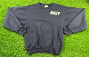 VTG 90s Soffe US Navy Crewneck Sweatshirt Sz S Blue Reflective USA Made Pullover